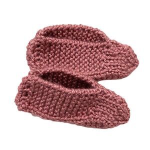 NEW Dusty Rose Hand Knit Infant Slippers